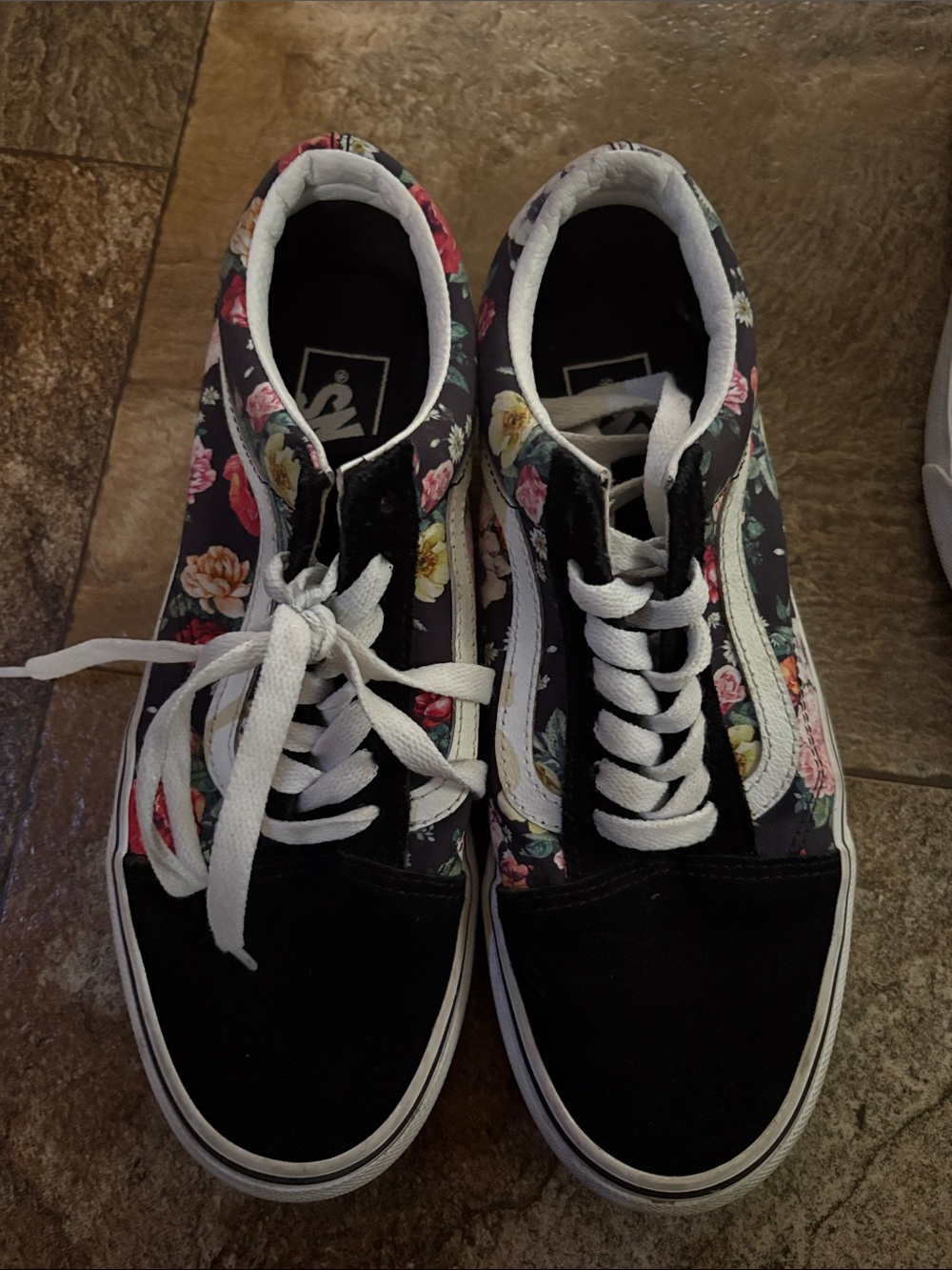 Vans Floral Black White High-Top Sneakers